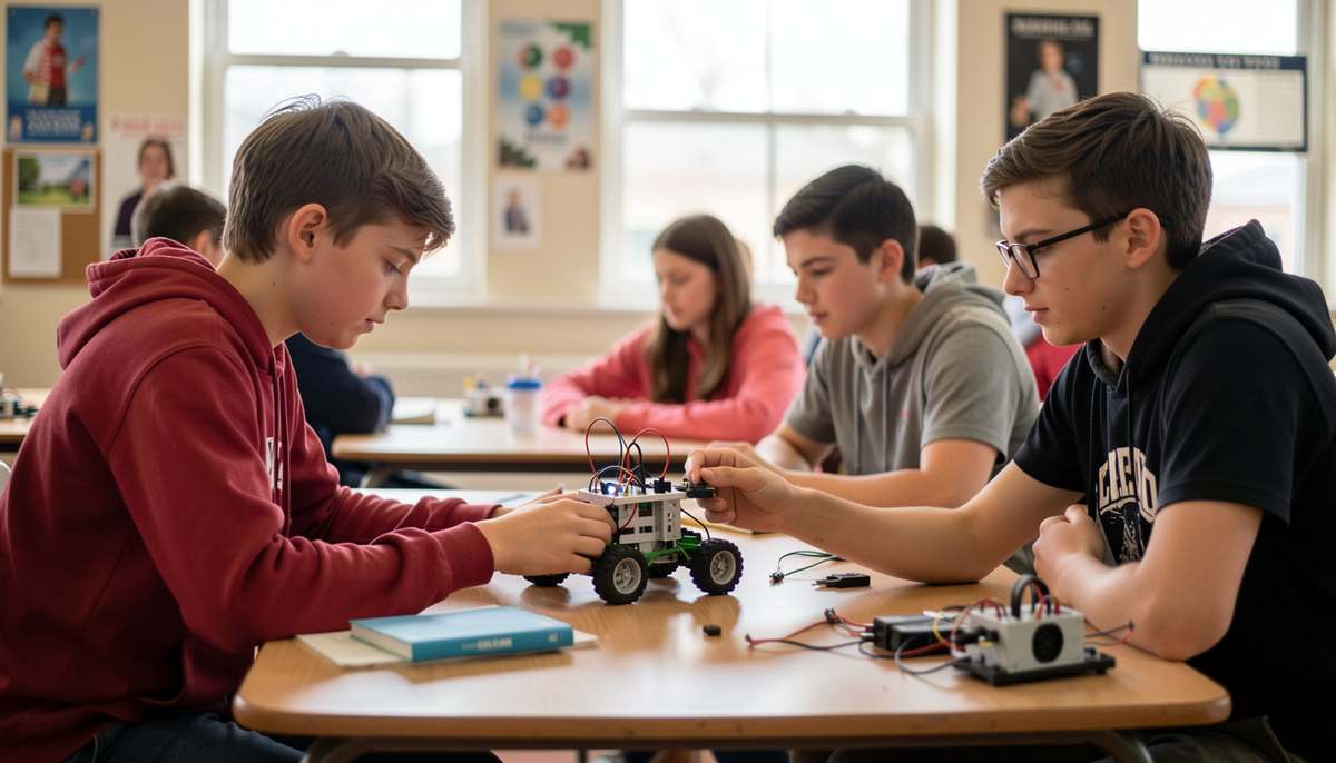 Outline club meetings, officer duties, science fair steps and time demands for new students.